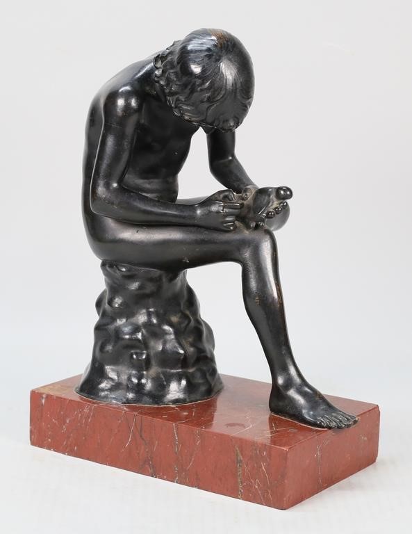 Appraisal: Bronze sculpture of Boy with Thorn after the original Hellenistic