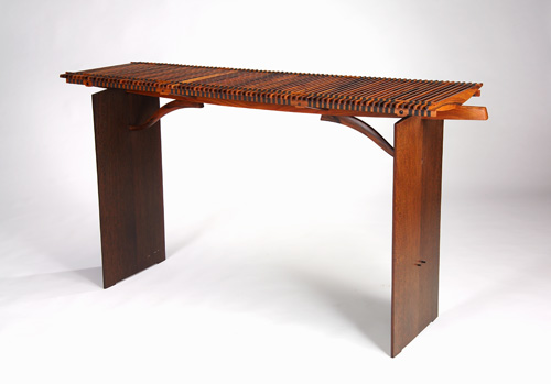 Appraisal: THOMAS HUCKER Spectacular console table of Pau Ferro and wenge