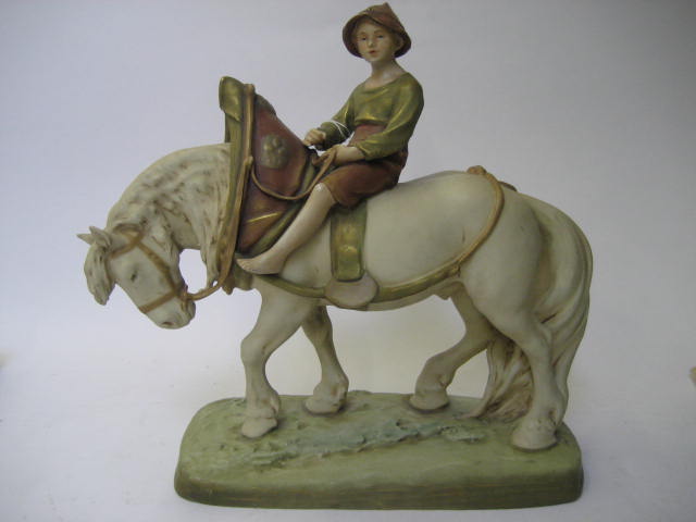 Appraisal: A ROYAL DUX PORCELAIN EQUESTRIAN FIGURE early th century of