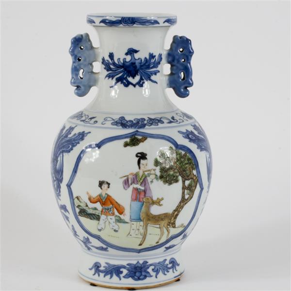 Appraisal: Chinese blue and white porcelain vase Guangxu mark a qilin