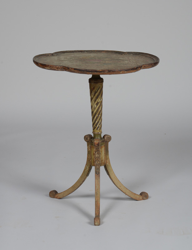 Appraisal: George III Painted Quatrefoil-Shaped Side Table x x in Estimate