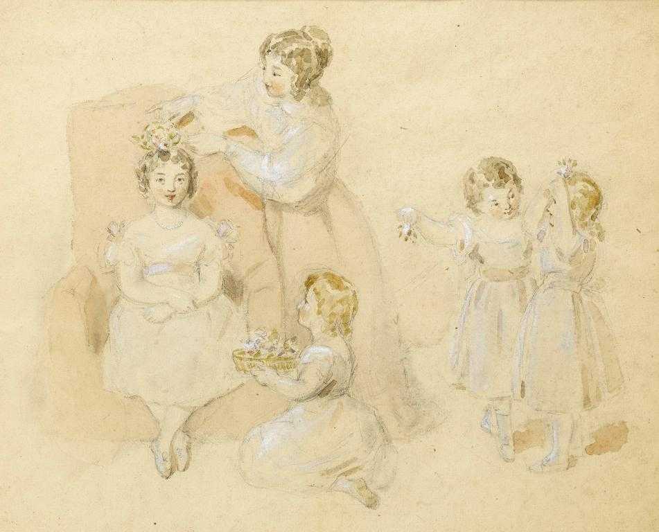 Appraisal: WILLIAM HILTON RA - FOUR CHILDREN AND A YOUNG WOMAN