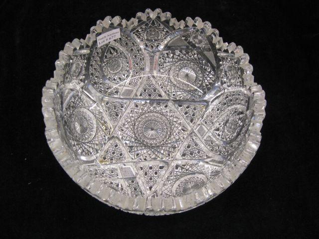 Appraisal: Brilliant Period Cut Glass Bowl superb cutwork pinwheel variant fancy