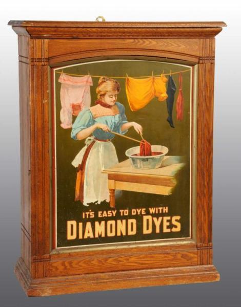 Appraisal: Diamond Dyes Dye Cabinet with Washer Woman Description Beautiful graphics