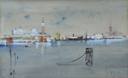 Appraisal: Hercules Brabazon Brabazon Venice initialled watercolour cm x cm x