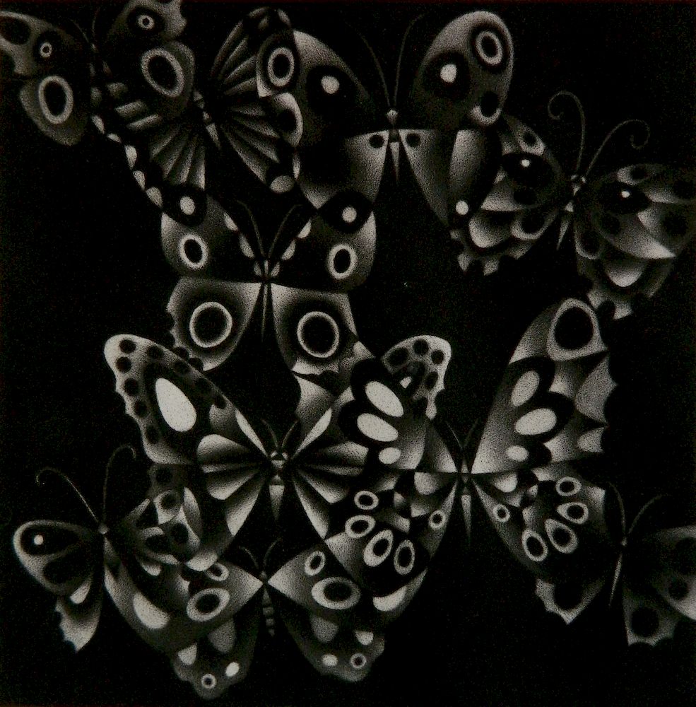 Appraisal: Mario Avati mezzotint Mario Avati French - - ''Papillons''- mezzotint