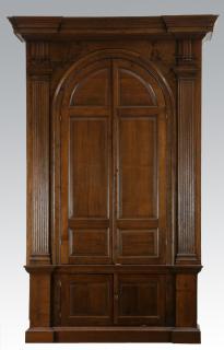 Appraisal: Monumental th c George II oak cabinet h Monumental late