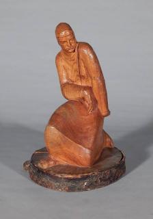 Appraisal: Sol Bauer carved wood sculpture Sol Bauer American - -''Kneeling