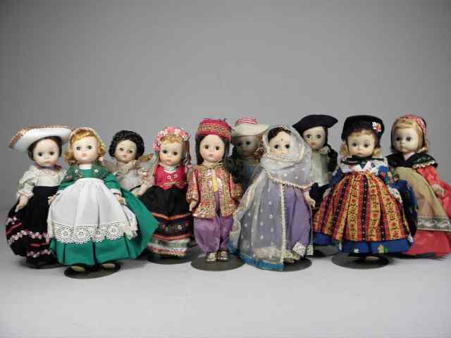 Appraisal: Lot of ten vintage Madame Alexander country dolls Includes ''German''