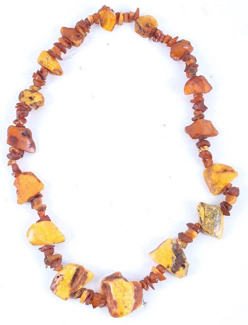 Appraisal: Unpolished Natural Amber Trade Necklace Available in this lot is