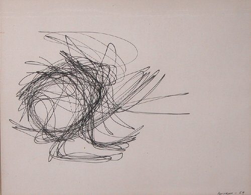 Appraisal: Untitled Ink on Paper Serrano Santiago Attributed to x inches