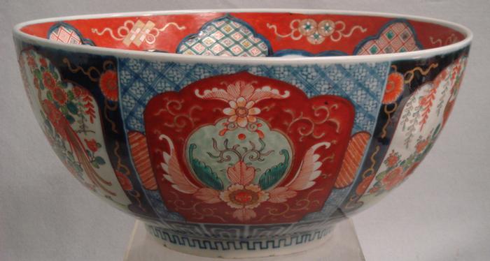 Appraisal: Imari porcelain punch bowl d h hairline down side Estimate