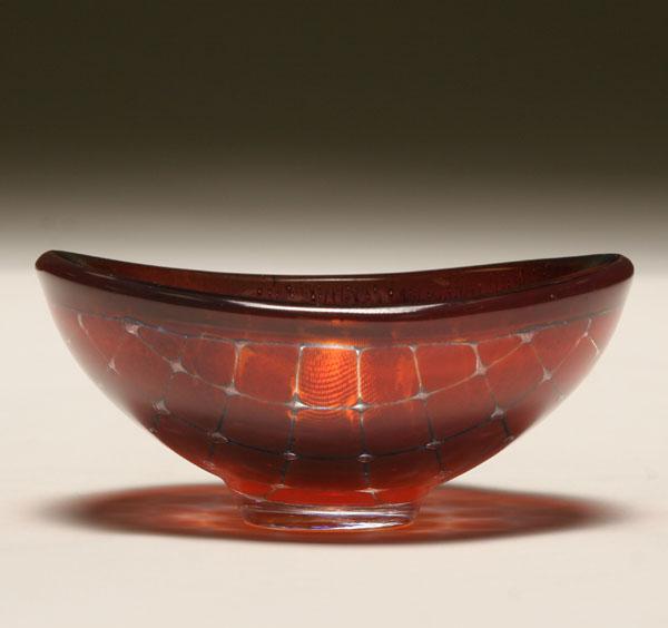 Appraisal: Orrefors Ravenna art glass dish designed by Sven Palmqvist c