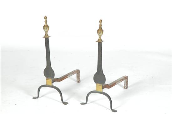 Appraisal: PAIR OF KNIFE BLADE ANDIRONS American late th-early th century