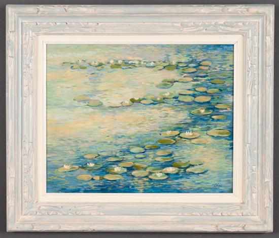 Appraisal: Reini Maters Dutch American th century Water Lilies oil on