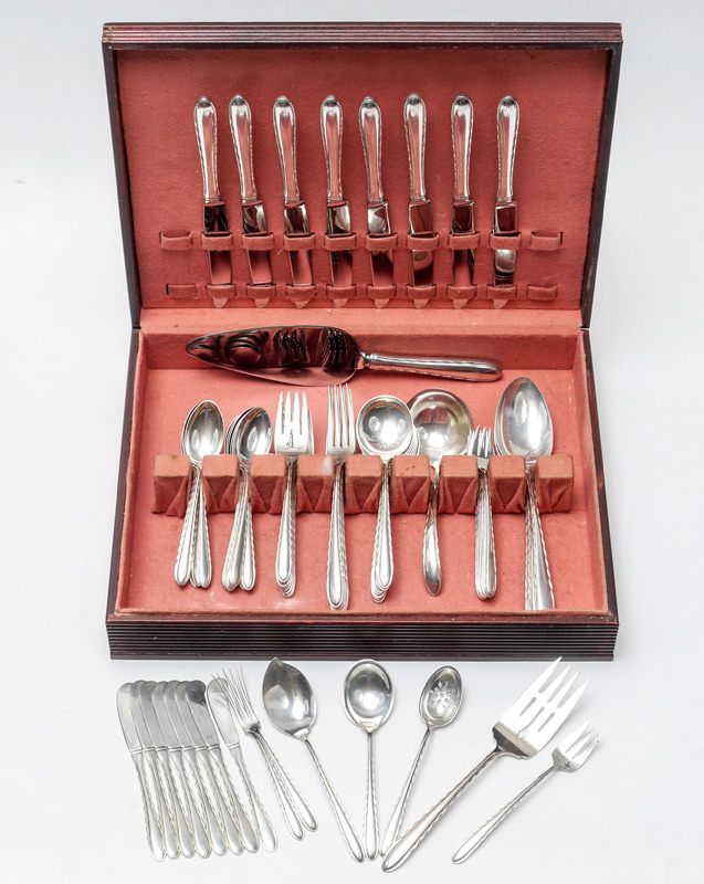 Appraisal: TOWLE SILVER FLUTES STERLING FLATWARE Complete service for approx pieces