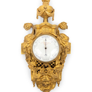 Appraisal: A Louis XVI Style Gilt Bronze Barometer Jean-Baptiste Delettrez th