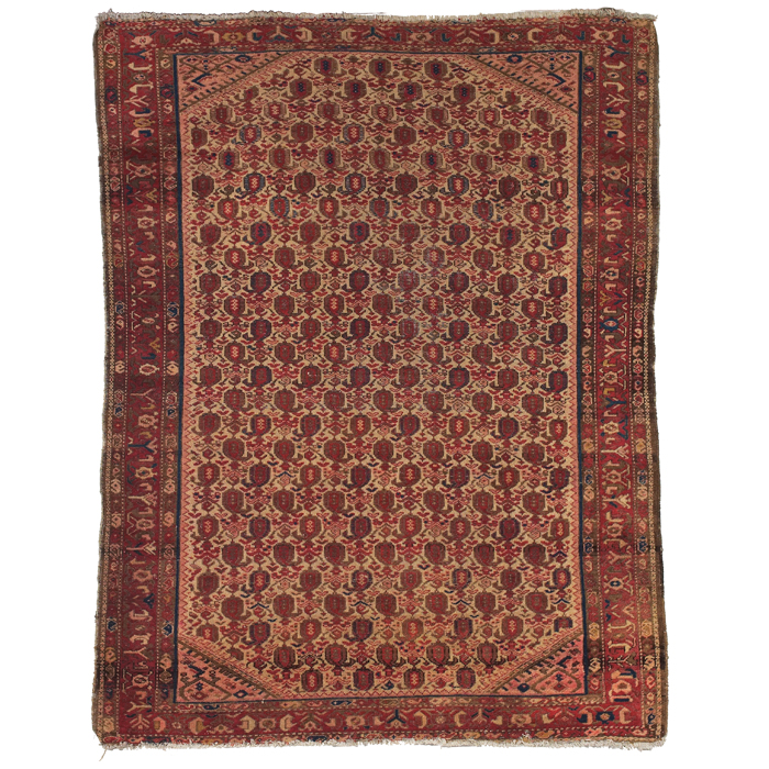 Appraisal: Northwest Persian rug c floraldesign on a tan field some