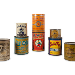 Appraisal: A Group of Eight Salted Peanut Tins comprising of a