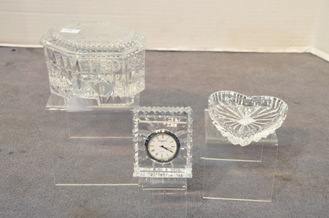 Appraisal: Three Pieces Waterford CrystalIncluding crystal box with music box and