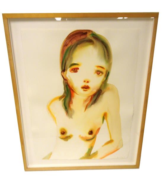 Appraisal: Kim McCarty American th C Ochre Girl Shoulder Up framed