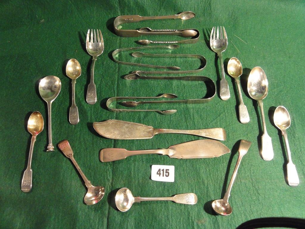 Appraisal: A small quantity of silver tableware consisting of six various