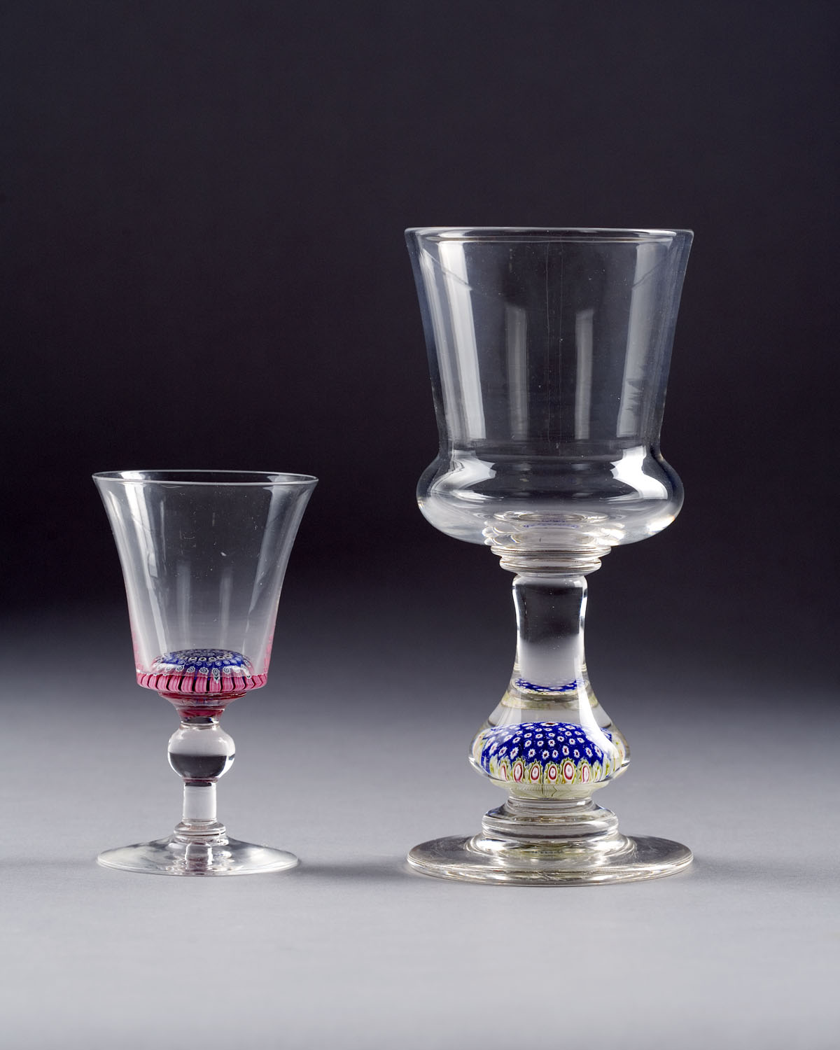 Appraisal: WHITEFRIARS GLASS GOBLET AND A WINE GLASS EACH WITH CONCENTRIC