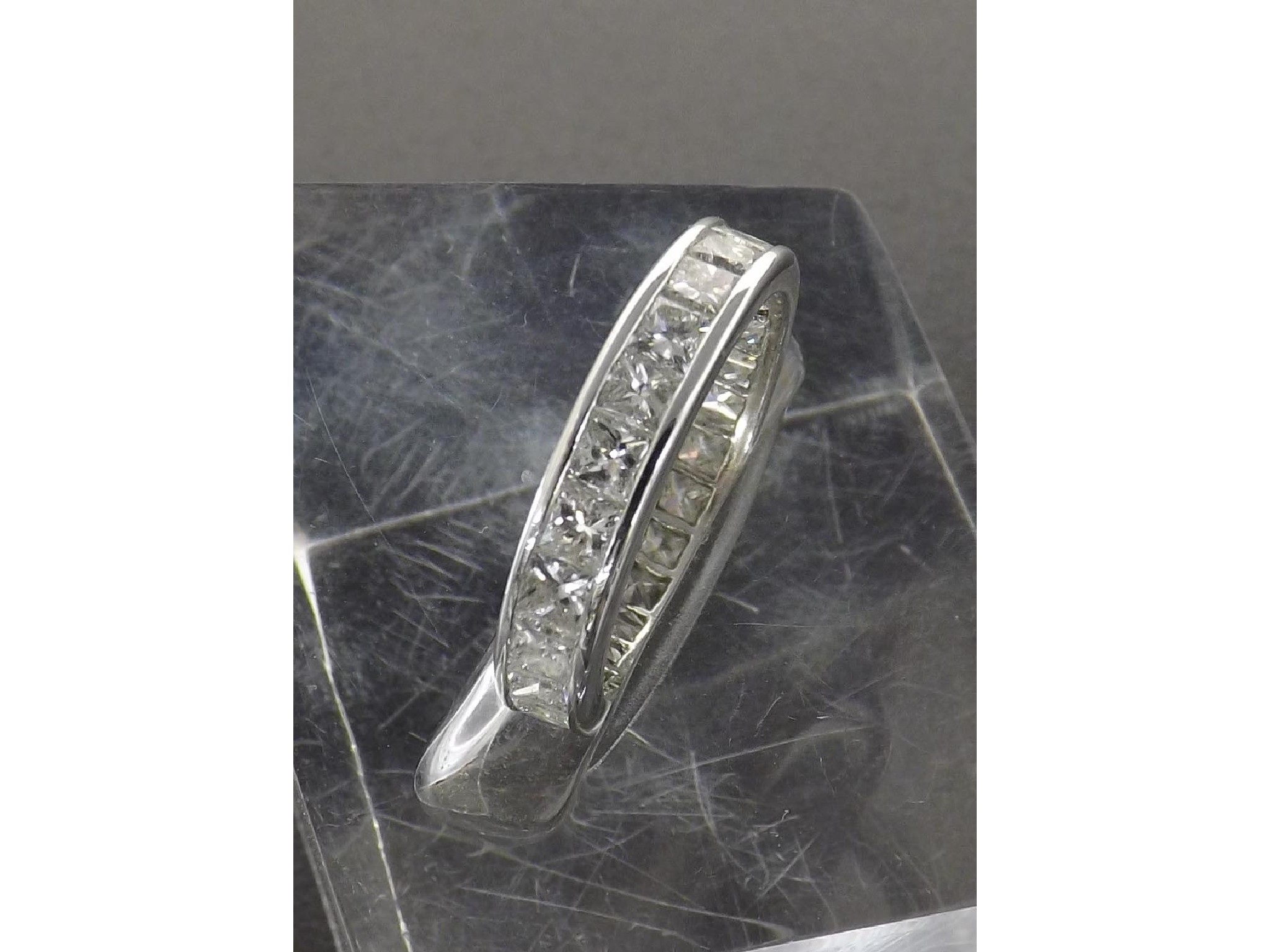 Appraisal: ct white gold diamond full eternity ring princess-cut diamonds ct