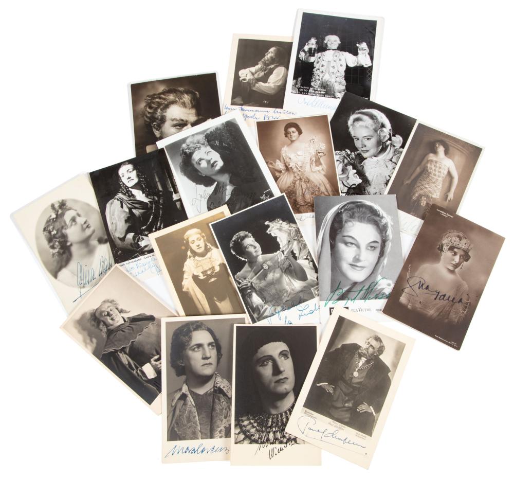 Appraisal: Collection of Seventeen Autographed Postcards and Photographs of Opera Stars