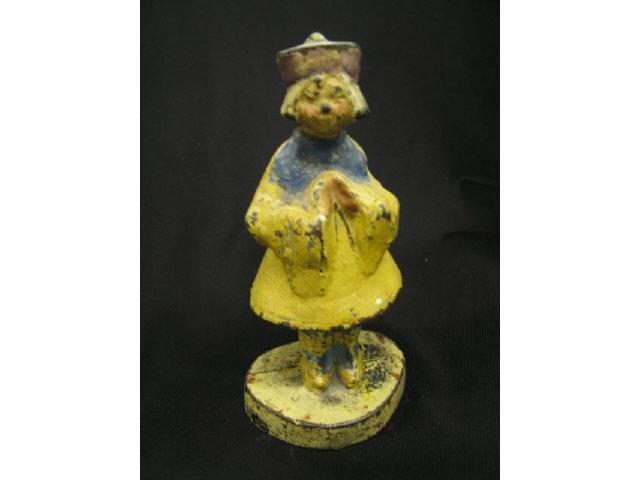 Appraisal: Antique Cast Iron Figural Doorstop of a Chinese girl original