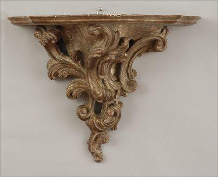 Appraisal: Louis XV-Style Carved Silvered and Giltwood Bracket x x in