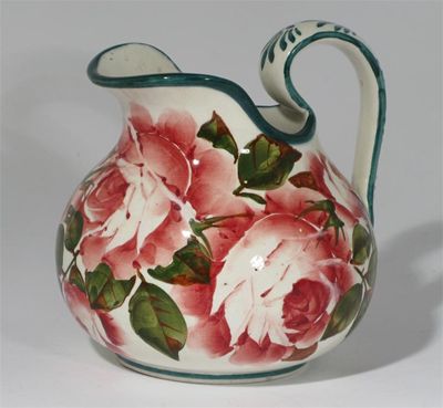 Appraisal: Cabbage Rose' a Wemyss Pottery jug painted in colours impressed