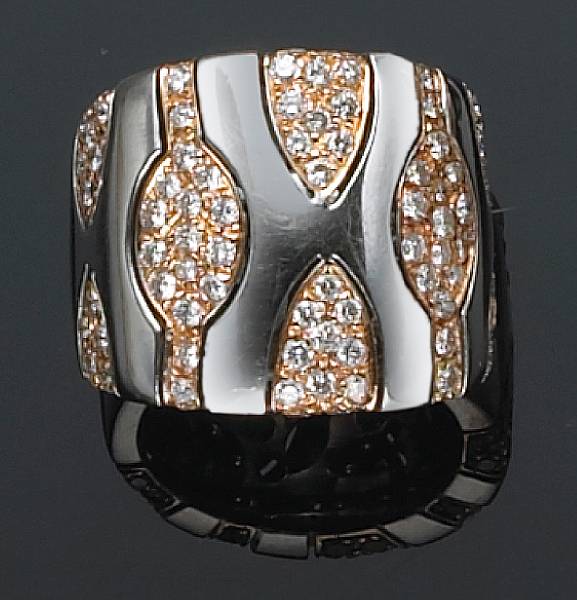 Appraisal: A diamond and k bicolor gold ring size