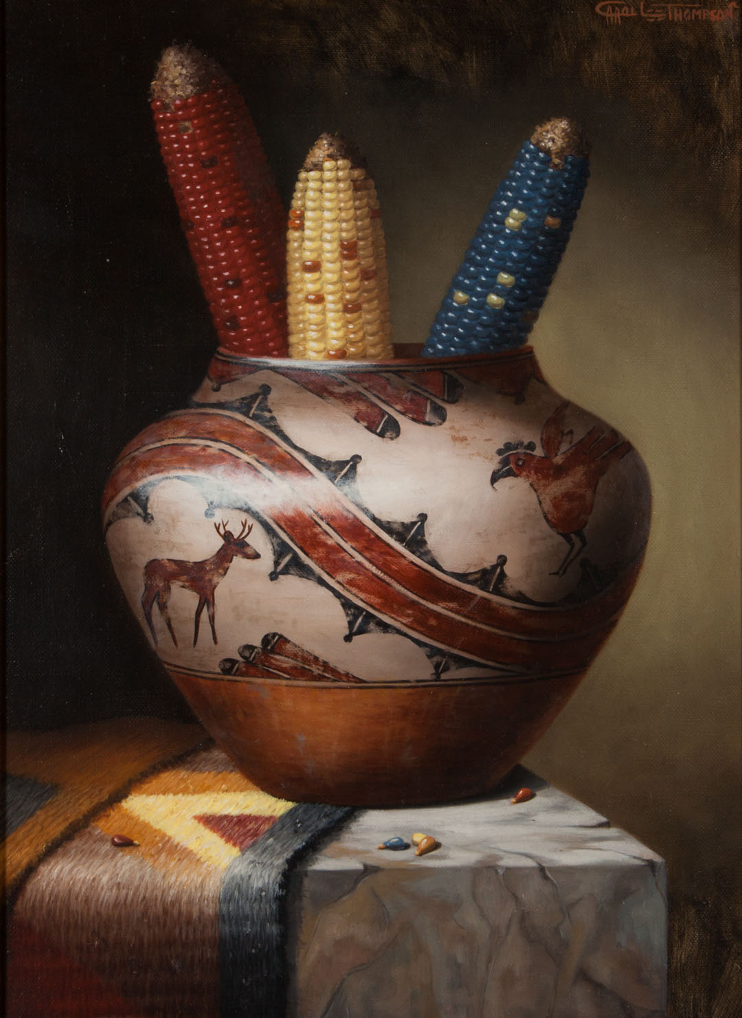 Appraisal: Carol Lee Thompson The Red White and Blue oil American