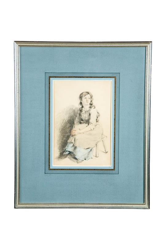 Appraisal: SKETCH OF A GIRL ATTRIBUTED TO SIR THOMAS LAWRENCE BRITISH