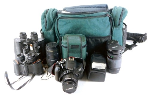 Appraisal: A group of camera equipment comprising a Canon EOS D