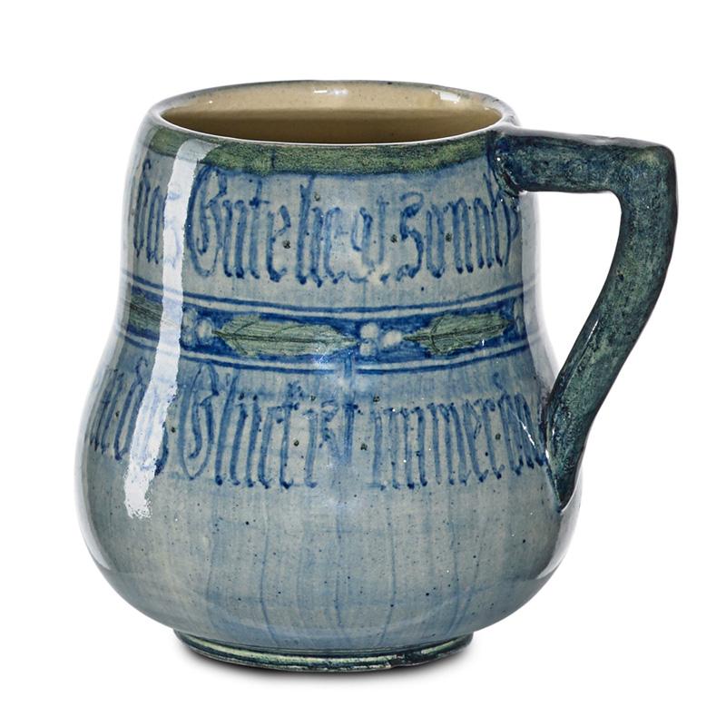 Appraisal: NEWCOMB COLLEGE Early mug w German inscription ALICE SCUDDER -