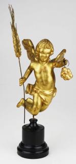 Appraisal: Th C Italian Gilt Putti Carrying A Stalk Of Wheat