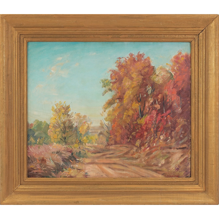 Appraisal: Varaldo Guiseppe Cariani American - ''Autumn Banners '' c oil