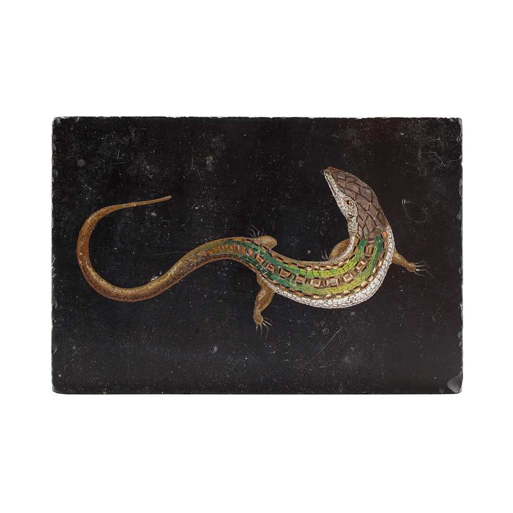 Appraisal: ROMAN MICRO MOSAIC DESK WEIGHT TH CENTURY depicting a lizard