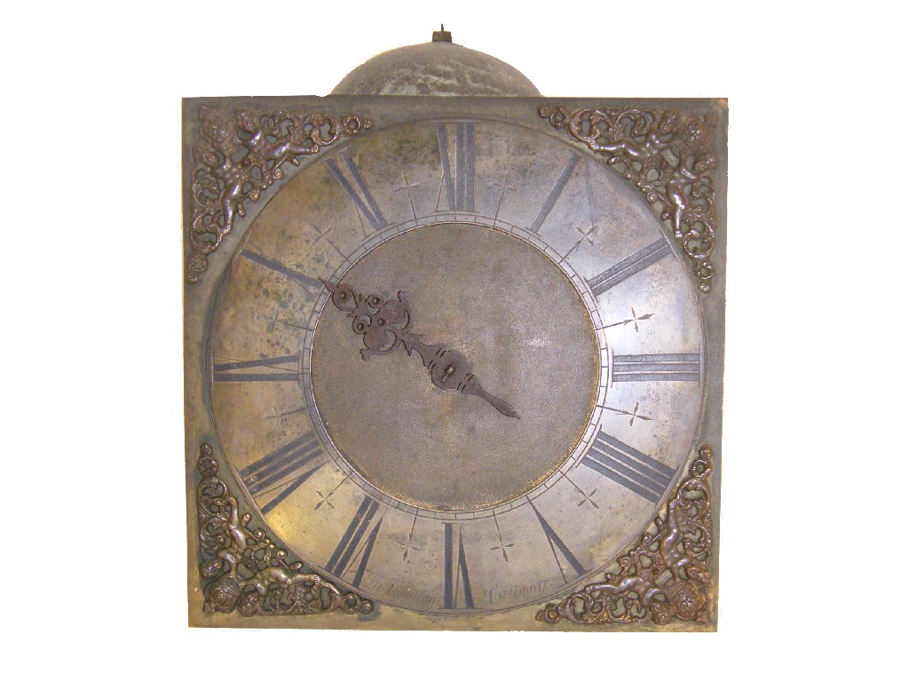 Appraisal: Early thirty hour posted movement the square brass dial signed