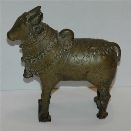 Appraisal: Indian Bronze Figure of a Bull Estimate -