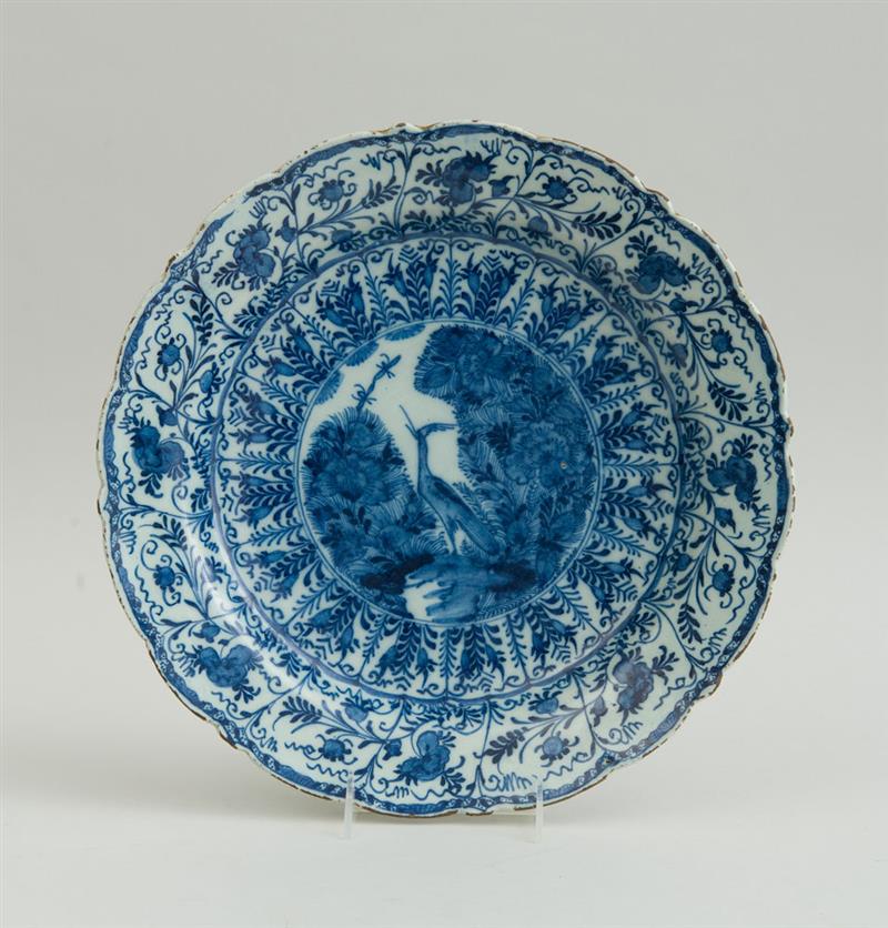 Appraisal: DUTCH BLUE AND WHITE DELFT CHARGER Marked in underglaze blue