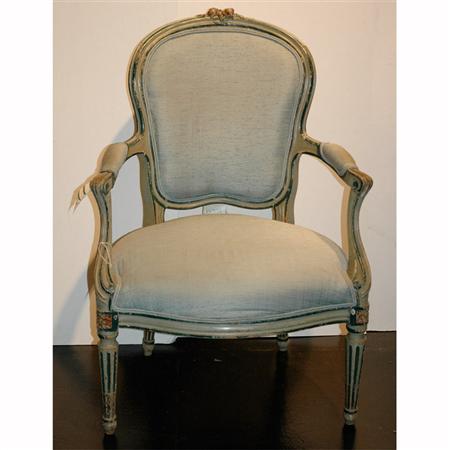 Appraisal: Louis XVI Style Painted Fauteuil Estimate -