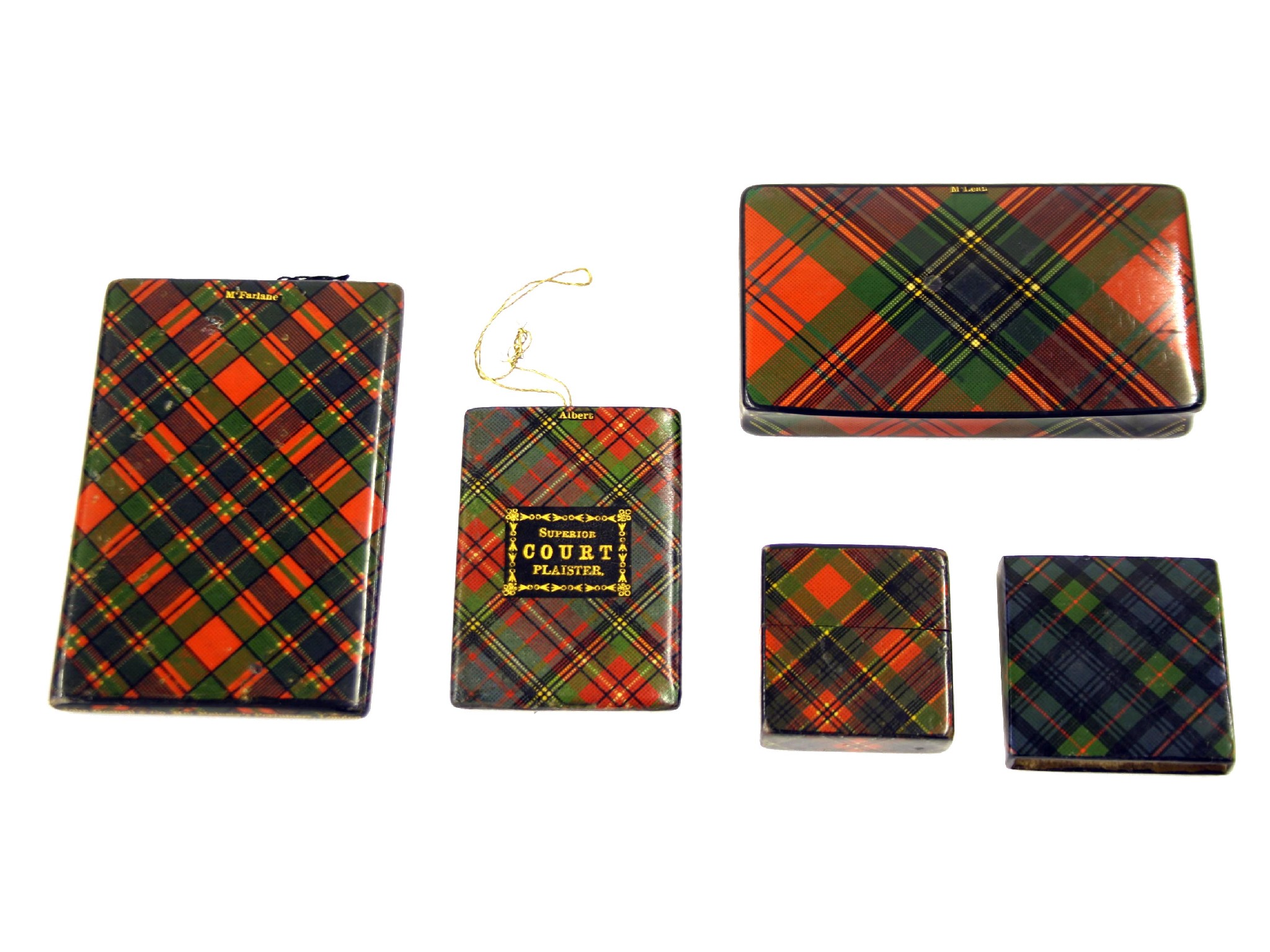 Appraisal: Tartan ware - McFarlane and Albert pattern plaister cases McLean