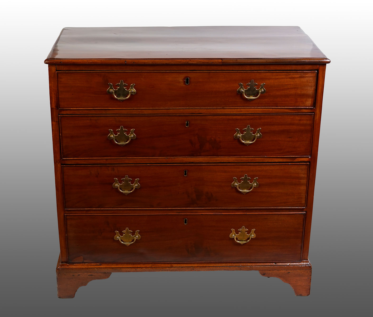 Appraisal: GEORGIAN DRAWER CHEST Having four graduated drawers with brass bail