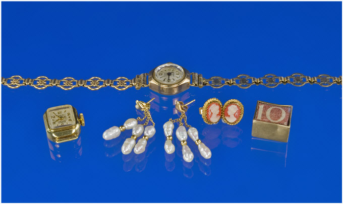 Appraisal: Small Collection Of ct Gold Jewellery Comprising Two Pairs Of