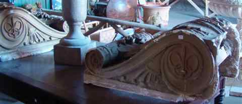 Appraisal: PAIR OF LARGE CLASSICAL STYLE PAINTED PLASTER BRACKETS OR ARCHITECTURAL