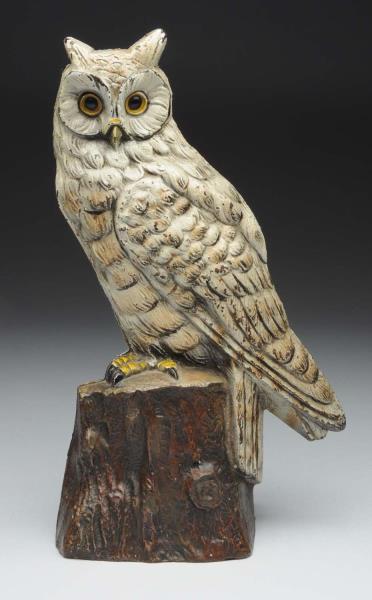 Appraisal: Cast Iron Snowy Owl Doorstop Made by Judd Company marked