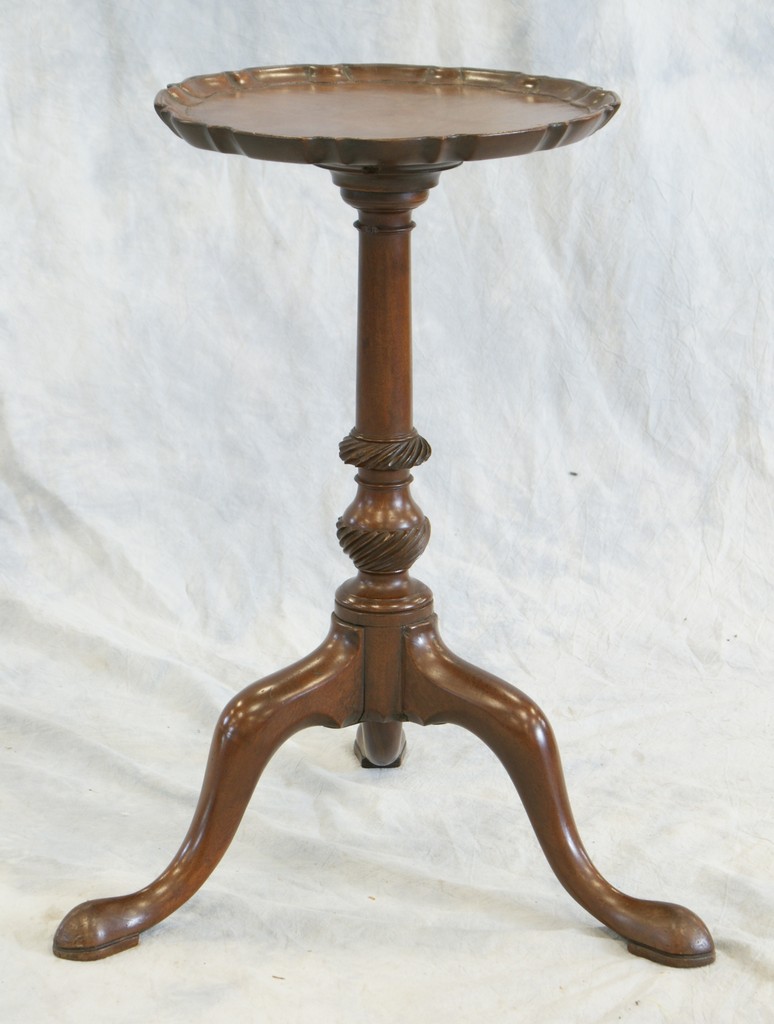 Appraisal: Georgian carved mahogany candle stand pie crust edge single board